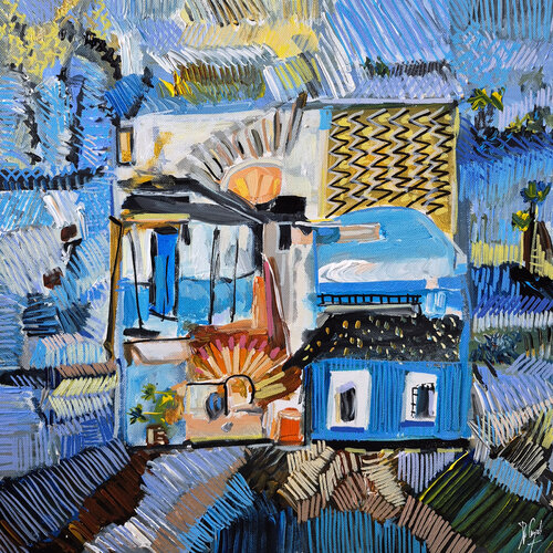 Mystérieuse comme un point cardinal par Muriel Cayet, Peinture en vente sur Singulart
