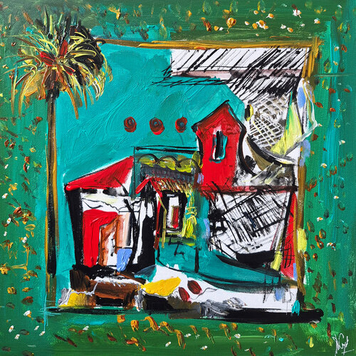 Un pays en honnêteté de couleurs par Muriel Cayet, Peinture en vente sur Singulart