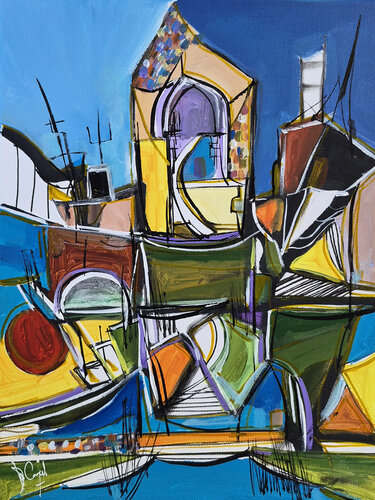 Le Pays Polychrome par Muriel Cayet, Peinture en vente sur Singulart