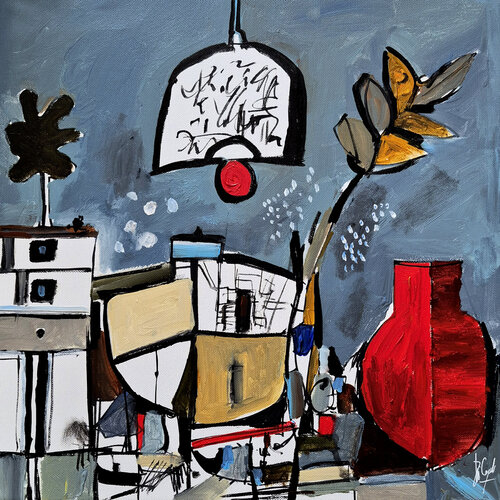 L'arbre sur le toit by Muriel Cayet, Painting for Sale on Singulart