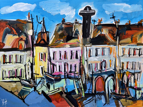 Le château d'eau par Muriel Cayet, Peinture en vente sur Singulart