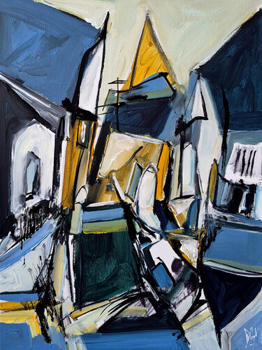 Régate en bleu par Muriel Cayet, Peinture en vente sur Singulart