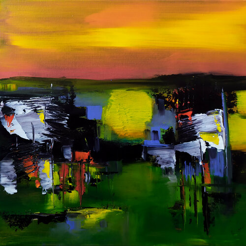 Un soleil infiniment di Muriel Cayet, Pittura in vendita su Singulart