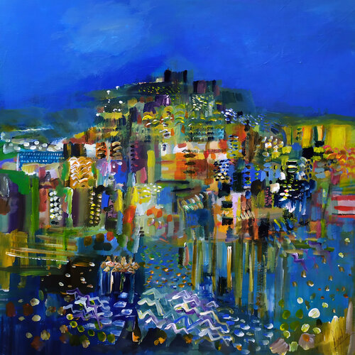 Bleu Méditerranée di Muriel Cayet, Pittura in vendita su Singulart