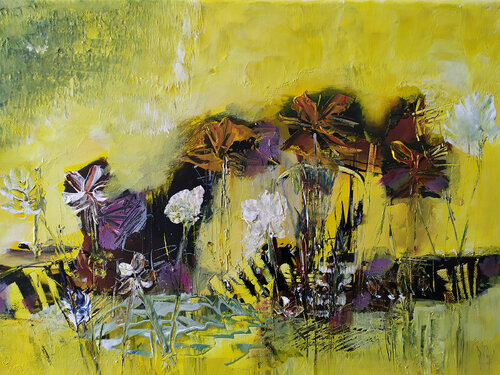 Japanese Flowers von Muriel Cayet, Malerei kaufen auf Singulart