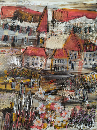 Un village comme une île by Muriel Cayet, 회화 for Sale on Singulart