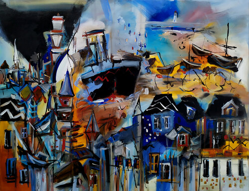 Le pays de Concarneau di Muriel Cayet, Pittura in vendita su Singulart