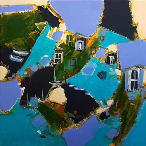 Le pays des Pierres Sonnantes di Muriel Cayet, Pittura in vendita su Singulart