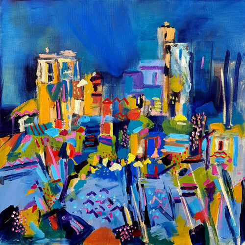 Le pays de Propriano di Muriel Cayet, Pittura in vendita su Singulart