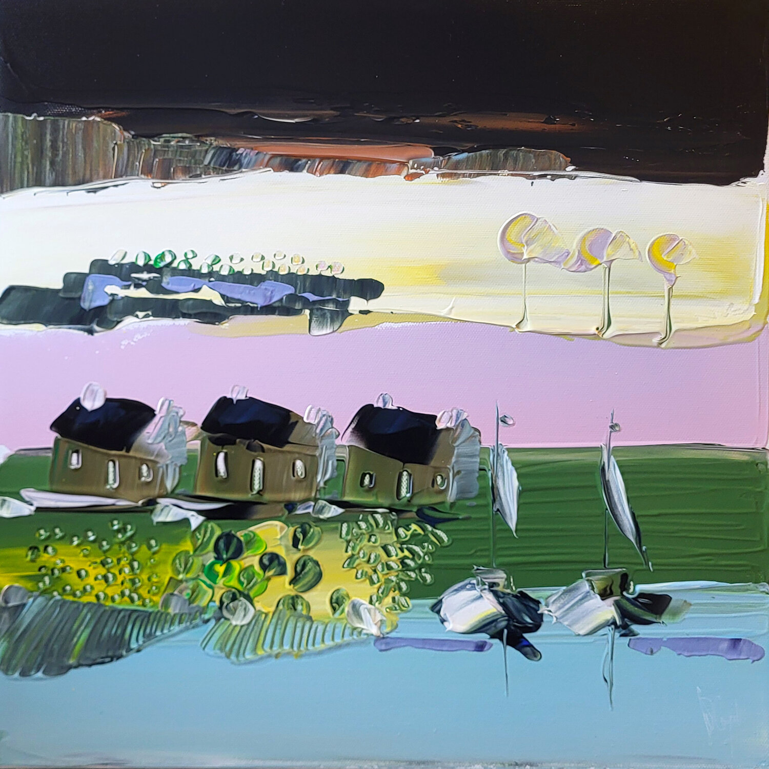 La protection des lieux-musées Muriel Cayet Peinture originale à vendre