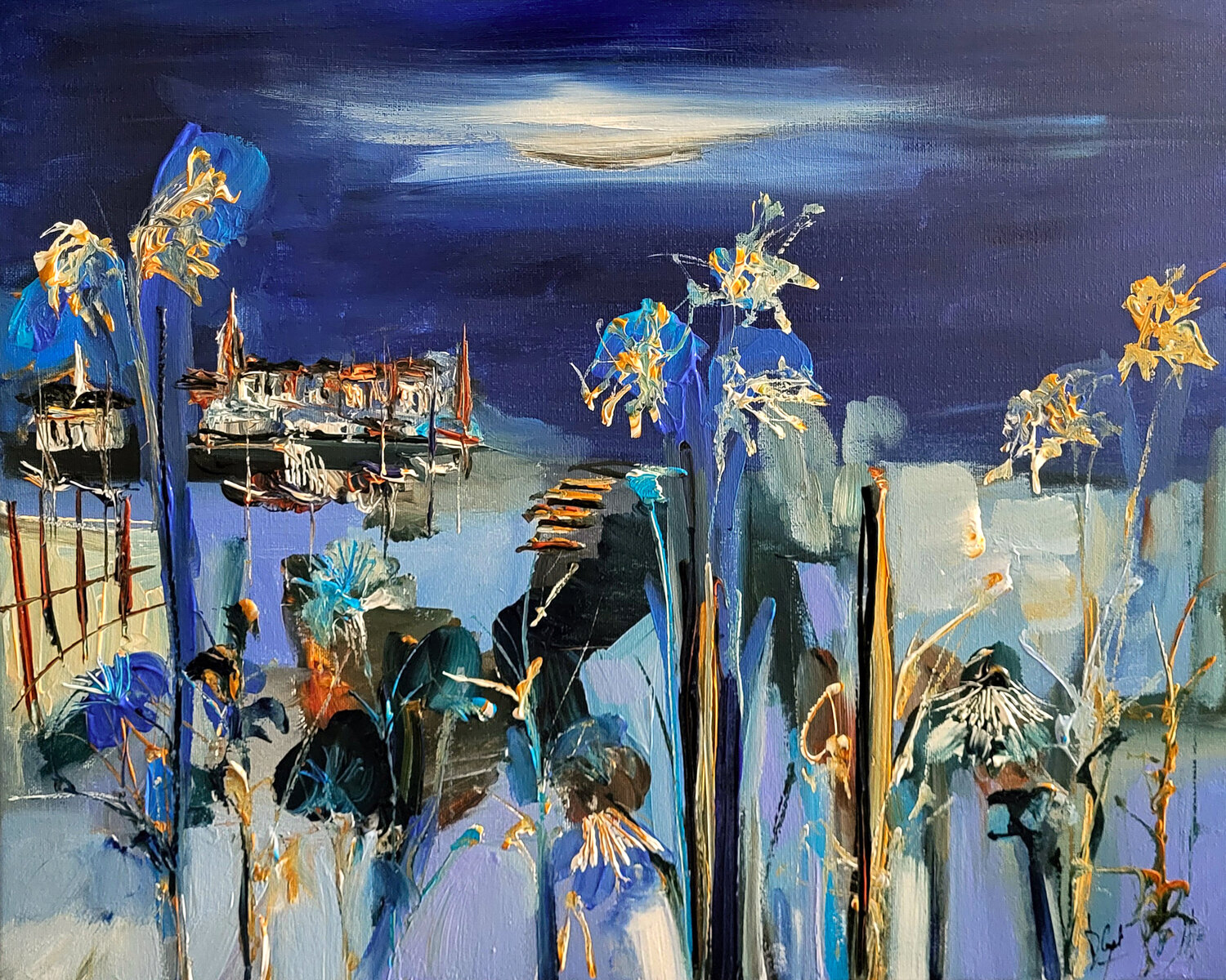 Paysage aux arbres à inventer de Muriel Cayet (2025) : Peinture Acrylique  sur Toile - Singulart, image size:1500x1200