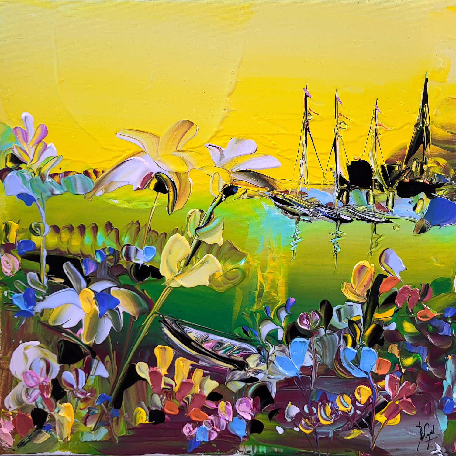 La poésie en plein air Muriel Cayet Originalgemälde zu verkaufen