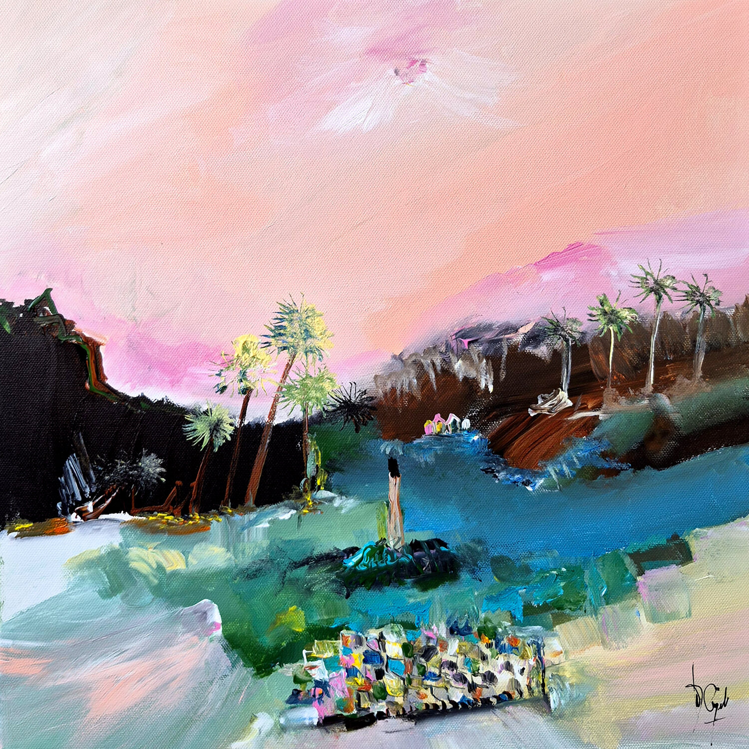Sous une nouvelle lunaison Muriel Cayet Origineel schilderij te koop