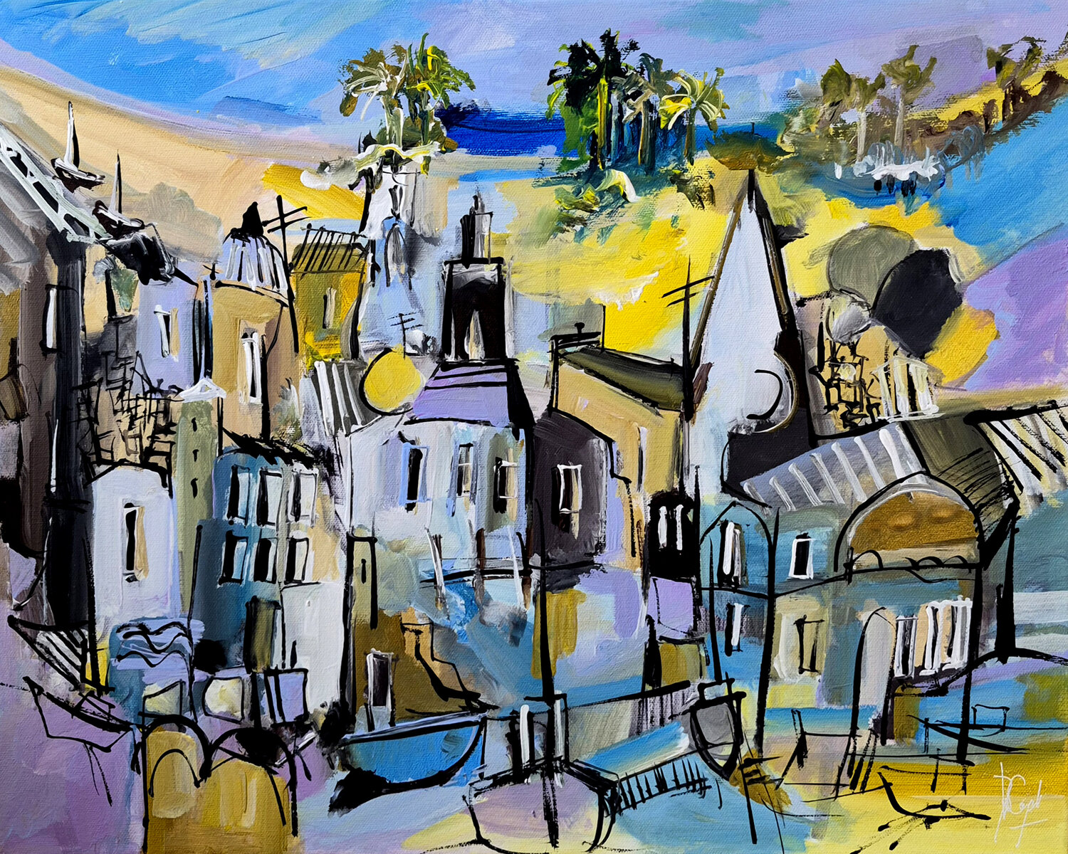 Partout à la fois Muriel Cayet Original painting for sale