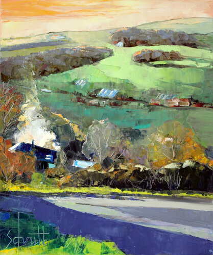 SAINT MARTIN XL (Soir d'automne vers la Chapuzière) di Jean-Paul Schmitt, Pittura in vendita su Singulart