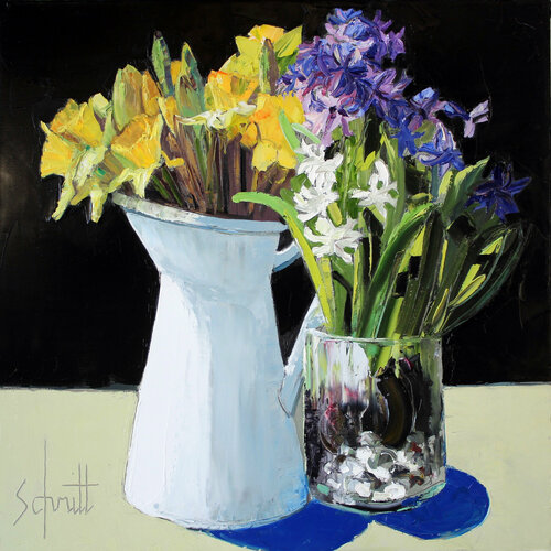 JONQUILLES ET JACINTHES by Jean-Paul Schmitt, Painting for Sale on Singulart