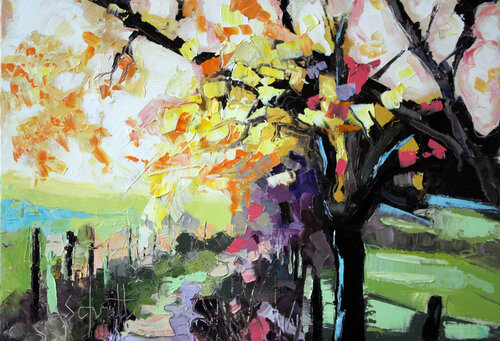 HALF ABSTRACT 5 (Lumière d'automne) by Jean-Paul Schmitt, Painting for Sale on Singulart