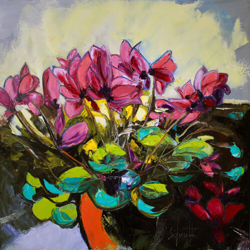 CYCLAMENS by Jean-Paul Schmitt, Painting for Sale on Singulart
