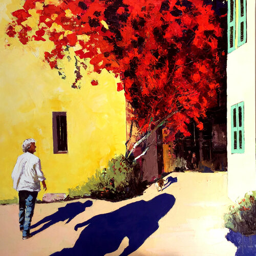 BOUGAINVILLIER AU CANET van Jean-Paul Schmitt, Schilderij te koop op Singulart