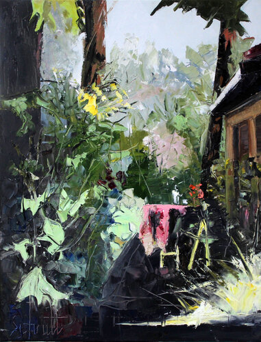 HALF ABSTRACT 9 (Terrasse de la Sablière) van Jean-Paul Schmitt, Schilderij te koop op Singulart