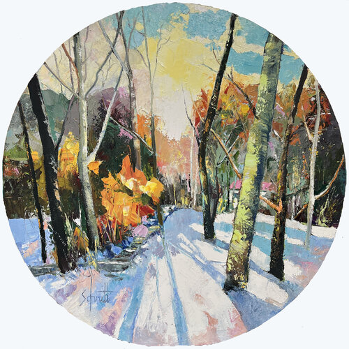 TONDO 3 (Fo) - Huile à la spatule sur châssis toilé rond de diamètre 100 cm de Jean-Paul Schmitt, Pintura a la venta en Singulart