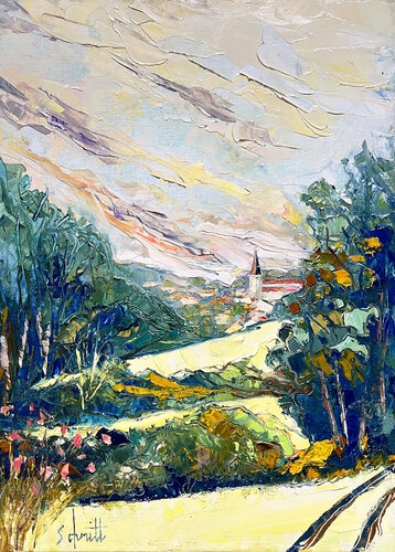 SAINT MARTIN XXXIII (Vu du chemin de la Sablière) von Jean-Paul Schmitt, Malerei kaufen auf Singulart