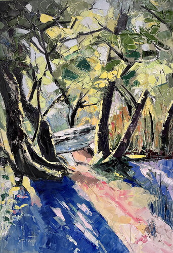 CHEMIN DE COMPOSTELLE 2 van Jean-Paul Schmitt, Schilderij te koop op Singulart