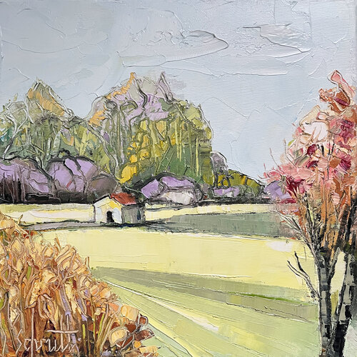 MONTS DU LYONNAIS V (Abri dans les prés) de Jean-Paul Schmitt, Pintura a la venta en Singulart