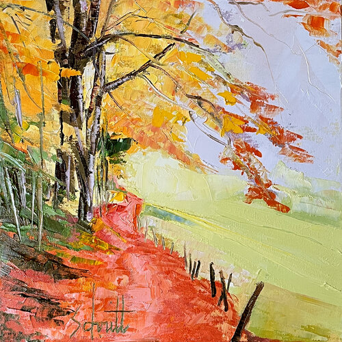 CHEMIN D'AUTOMNE DANS LES MONTS de Jean-Paul Schmitt, Pintura a la venta en Singulart