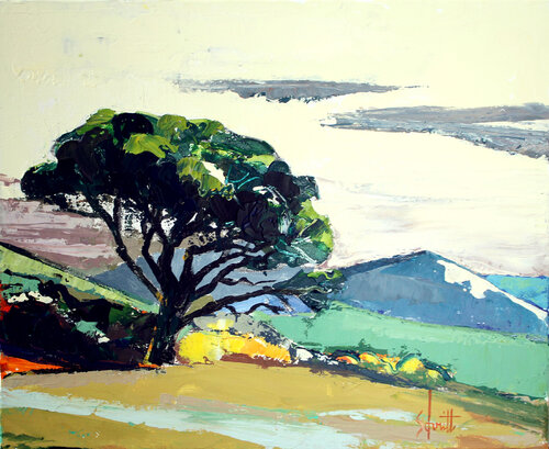 PAYSAGE D'HIVER VII (Au pin parasol) van Jean-Paul Schmitt, Schilderij te koop op Singulart