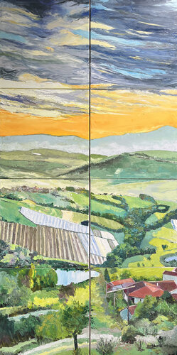VALFLEURY (Vue depuis le Rey) van Jean-Paul Schmitt, Schilderij te koop op Singulart