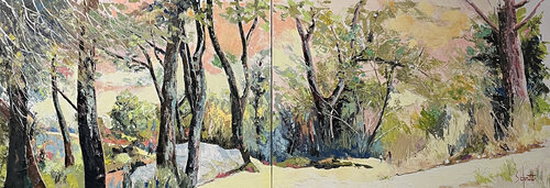 FORÊT DE PINS  (Diptyque) by Jean-Paul Schmitt, Painting for Sale on Singulart