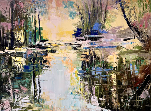 HALF ABSTRACT 39 (La Coise vers Vaudragon 2) de Jean-Paul Schmitt, Pintura a la venta en Singulart