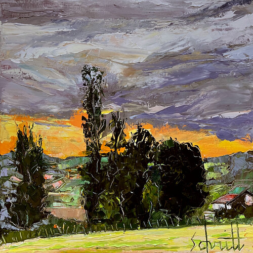 SAINT MARTIN L (Soir au-dessus de la Sablière) by Jean-Paul Schmitt, Painting for Sale on Singulart