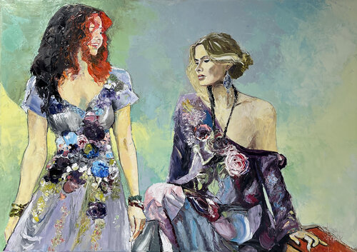 INTIMITÉ VIII (Deux amies) de Jean-Paul Schmitt, Pintura a la venta en Singulart