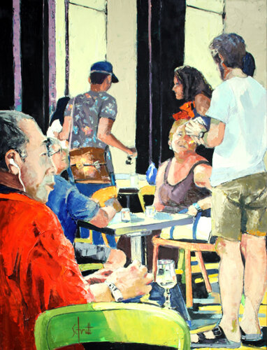 CAFÉ VI (Terrasse II à la Croix-Rousse à Lyon) van Jean-Paul Schmitt, Schilderij te koop op Singulart