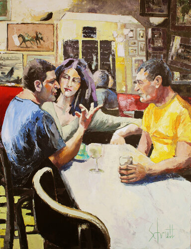 CAFÉ VII (Le Bellecour à Lyon) de Jean-Paul Schmitt, Pintura a la venta en Singulart