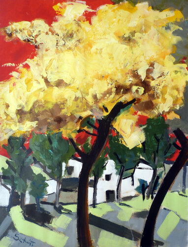 Le mimosa by Jean-Paul Schmitt, 종이 for Sale on Singulart