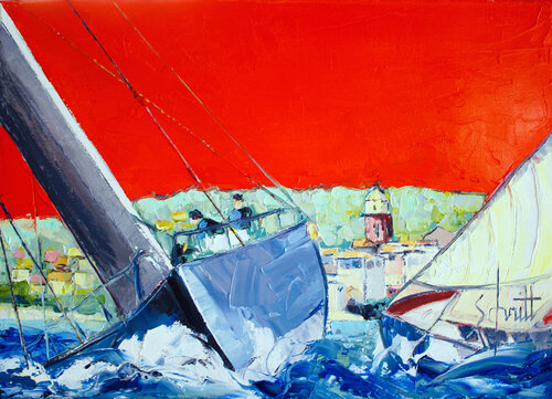 RÉGATES 1 par Jean-Paul Schmitt, Peinture en vente sur Singulart