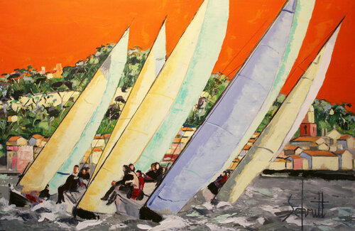 RÉGATES 3 van Jean-Paul Schmitt, Schilderij te koop op Singulart