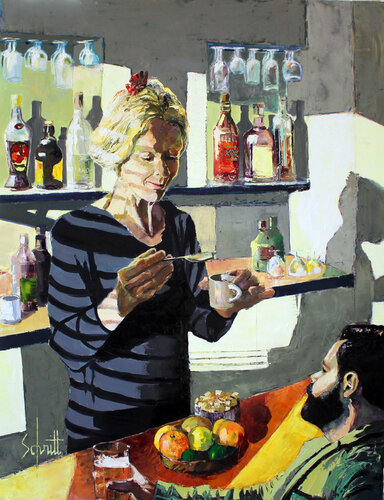 CAFÉ XX (À la coupe de fruits) von Jean-Paul Schmitt, Malerei kaufen auf Singulart