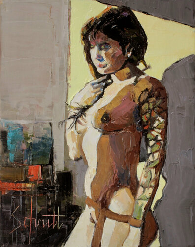 NU AU TATOUAGE de Jean-Paul Schmitt, Pintura a la venta en Singulart