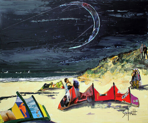 KITE SURF (Ile de Ré) von Jean-Paul Schmitt, Malerei kaufen auf Singulart