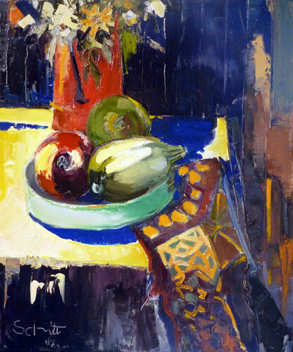 VIE IMMOBILE AU FOULARD di Jean-Paul Schmitt, Pittura in vendita su Singulart