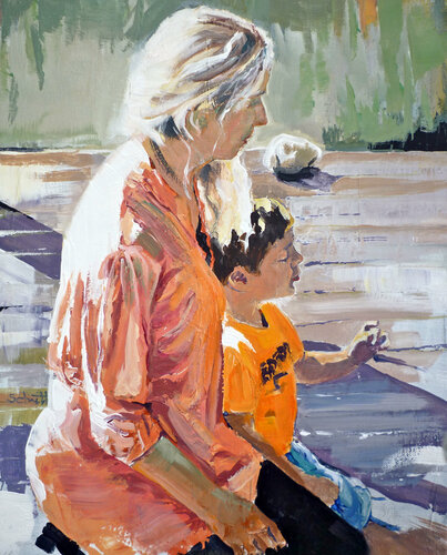 ANNE ET L'ENFANT by Jean-Paul Schmitt, Painting for Sale on Singulart
