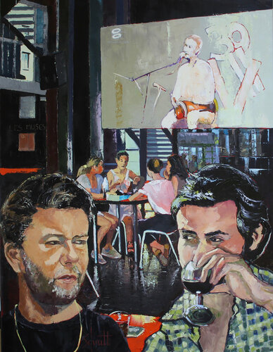 CAFÉ XXXVII (Jazz au péristyle de l'opéra de Lyon) by Jean-Paul Schmitt, Painting for Sale on Singulart