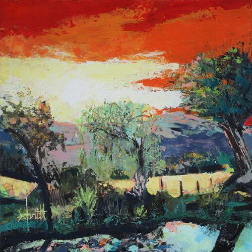 SAINT MARTIN XXXVII (Soir au-dessus de la mare) by Jean-Paul Schmitt, Painting for Sale on Singulart