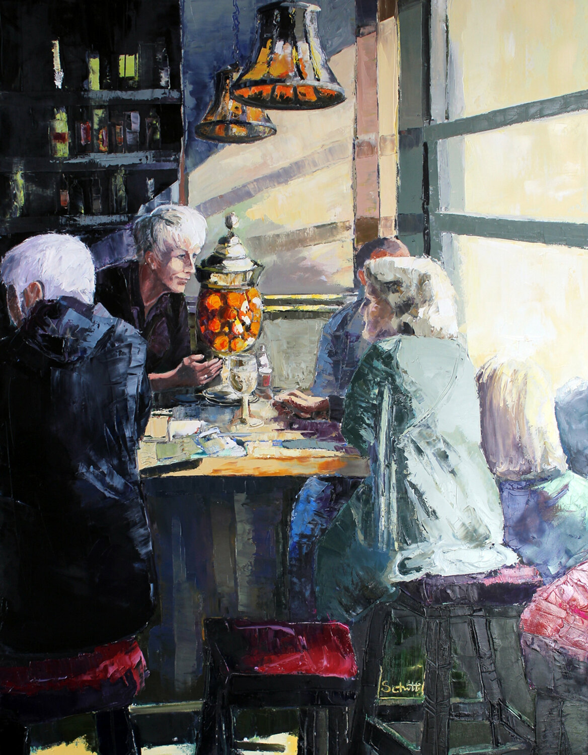 CAFÉ III (Myrabelle - Amsterdam) Jean-Paul Schmitt Originalgemälde zu verkaufen