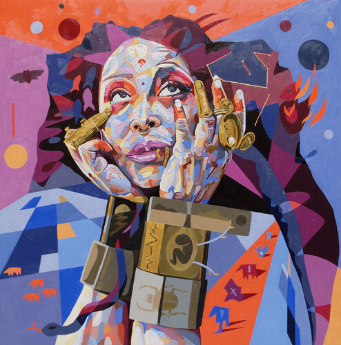 Erykah Badu - Alchemy of Soul von Hannah Perry Saucier, Malerei kaufen auf Singulart