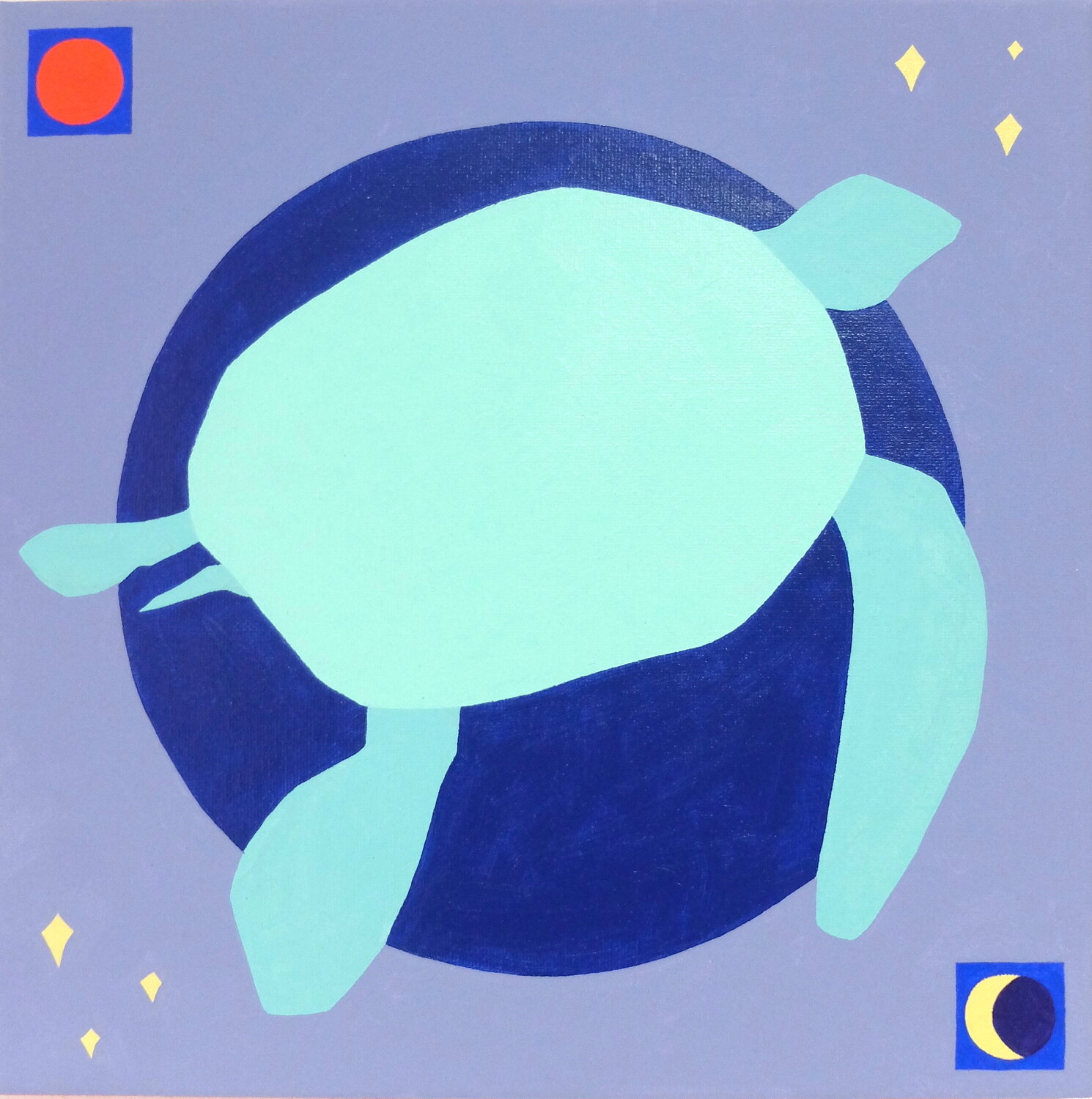 Cosmic Sea Turtle by Hannah Perry Saucier (2023) Painting Acrylic on